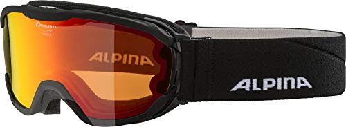 alpine skibrille für kinder, verspiegelt, polarisiert, uv-schutz, schwarz, one size