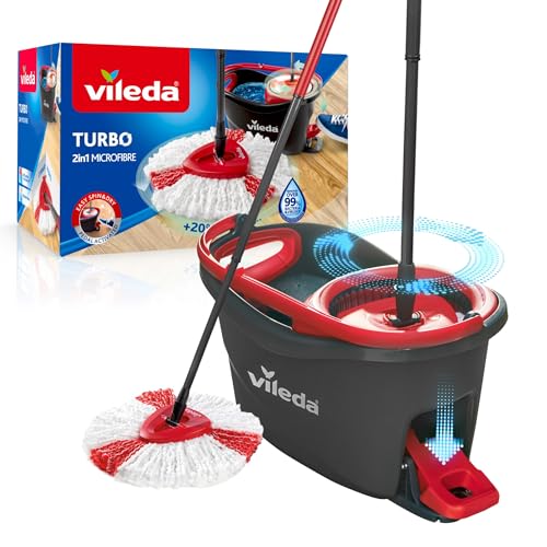 vileda turbo wischmopp set mit mikrofaser mop und teleskopstiel 75-130cm