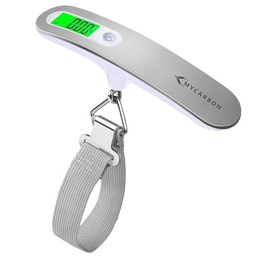 MYCARBON Kofferwaage digital bis 50kg  Genaues Wiegen für Reisen