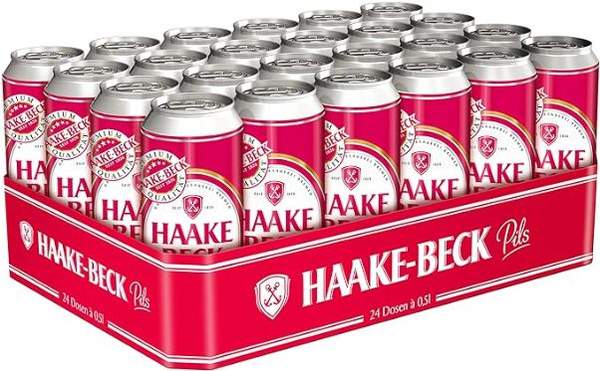 haake beck pils dosenbier 24 x 0,5 l für 14 euro, 0,59 euro pro dose