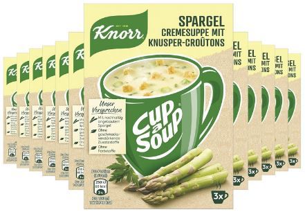 knorr cup a soup 12 x 3 portionen spargel cremsuppe ab 10 euro