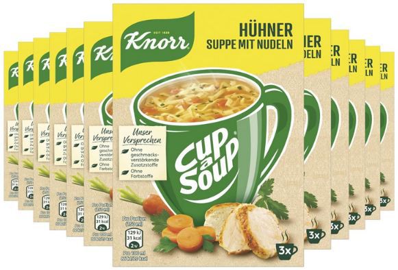 knorr cup a soup hühnersuppe mit nudeln 12 x 3 portionen ab 8,54 Euro