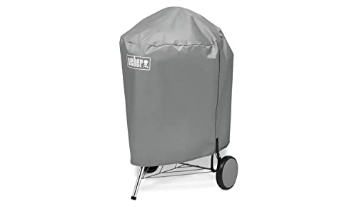 weber grillabdeckhaube grau für 57 cm holzkohlegrills, atmungsaktiv, uv- & wasserbeständig