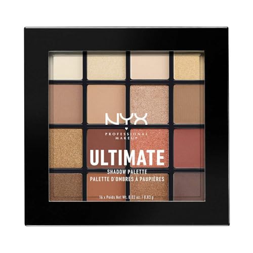 nyx professional makeup lidschattenpalette warm neutrals, 16 farbtöne, vegan