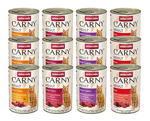 carny katzen nassfutter ohne getreide und zucker, herzhafter mix 12 x 400g