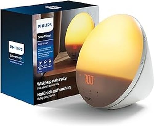 philips wake-up light mit sonnenaufgangssimulation, 20 lichtstärken, 7 klänge