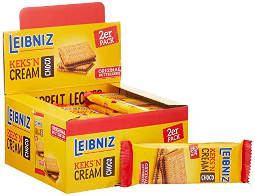 leibniz cream choco 2er pack aufsteller, butterkekse mit schokoladencreme, 76 g