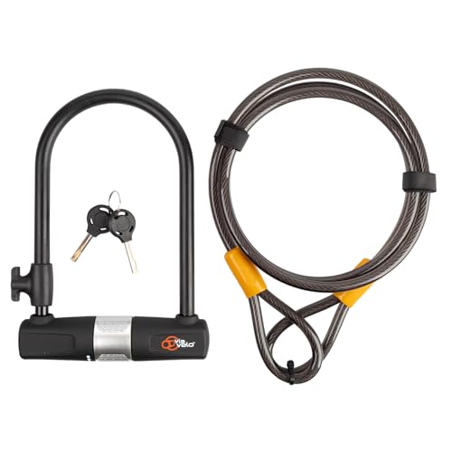 via velo bügelschloss 14 mm mit kabel 1,8 m für e-bike rennrad mtb klapprad