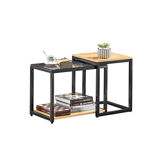 sobuy 2er set couchtisch beistelltisch satztische kaffeetisch FBT35-SCH
