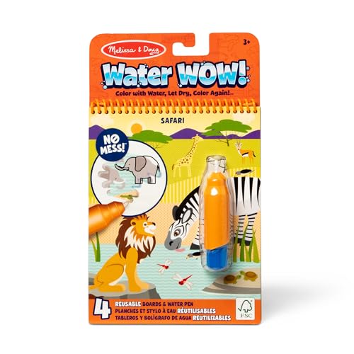 Melissa & Doug wassermalbuch safari wiederverwendbar mit wasserstift, ab 3 jahren