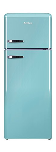 amica retro kühl gefrierkombination ice blue 144cm x 55cm x 62cm