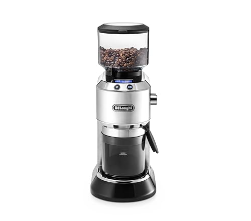 de'longhi dedica kg 521.m elektrische kaffeemühle, edelstahl, lcd-display, mahlgradeinstellung