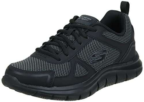Produktbild: skechers herren sneakers track bucolo schwarz leder mesh trim 44 eu