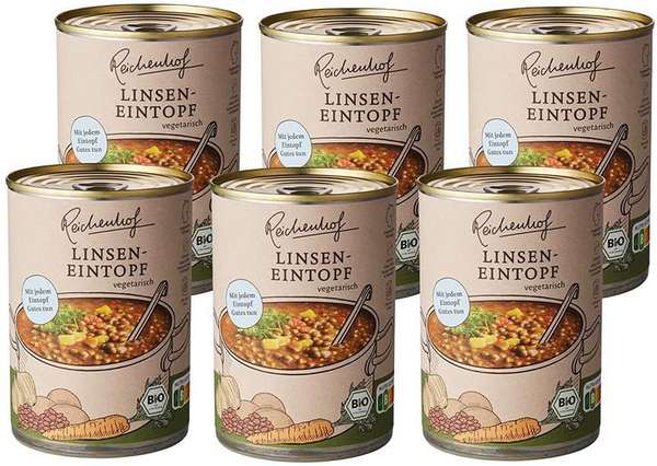 bio linsen-eintopf 6er pack von reichenhof 400g dosen ab 8,91