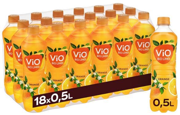 viO biO limo orange 18er pack 0,5 liter 0,59 euro pro flasche