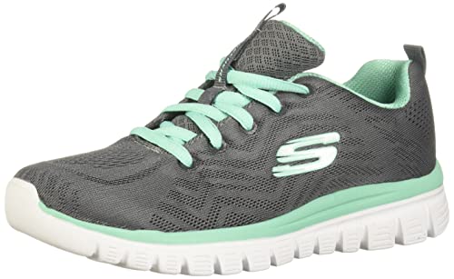 skechers damen sneakers graceful get connected 12615 charcoal mesh grün 38,5 eu