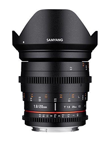 Samyang weitwinkelobjektiv 20mm f1,9 für video schwarz