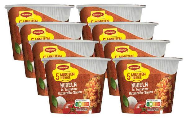 MAGGI 5 Minuten Terrine Nudeln Tomaten-Mozzarella Sauce 8x ab 7,59 Euro