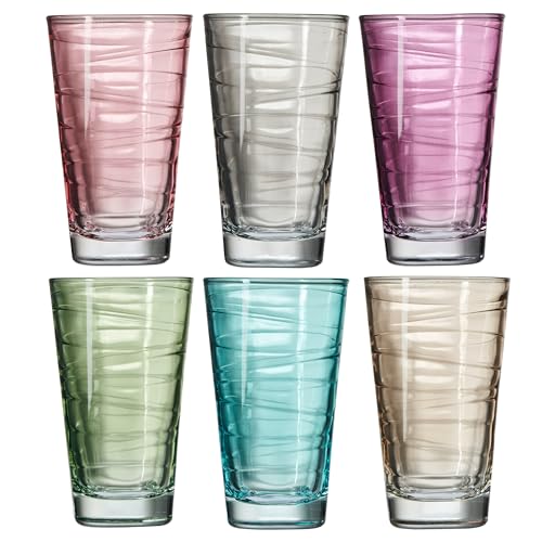 trinkgläser set 6er von leonardo, 280ml becher in 6 farben, amazon prime