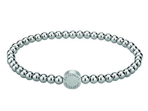 liebeskind berlin armband aus edelstahl mit beads und logotag