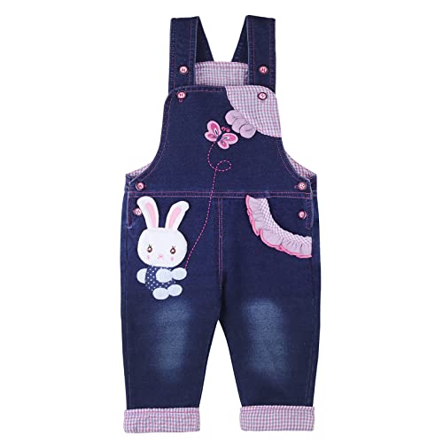 debaijia baby mädchen denim overall mit hosenträger kaninchen butterfly 100