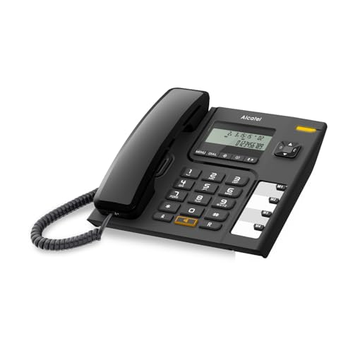 ALCATEL T56 Festnetztelefon schwarz, digitales Display, Freisprechfunktion, 4 Direktwahltasten