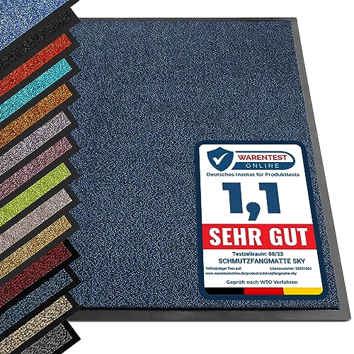 etm schmutzfangmatte 40x60 cm türmatte für innen und außen blau-schwarz