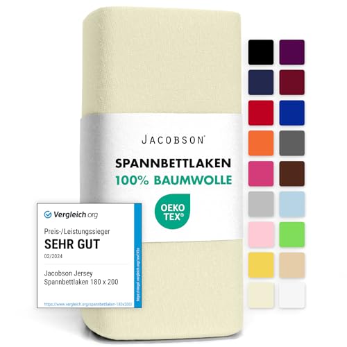 jacobson jersey spannbettlaken baumwolle 140x200-160x200 cm natur