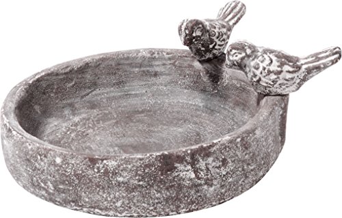 dobar vogeltränke grau 18 cm für garten terrasse balkon vogelbad wassertränke