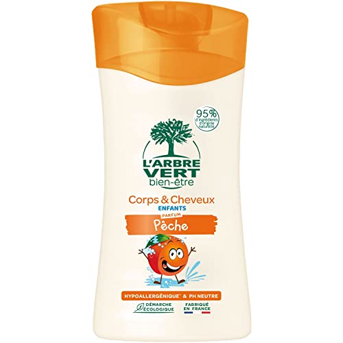 L'arbre vert dusch-shampoo für kinder, extra weich, mit bio-pfirsichextrakt, 6 stück