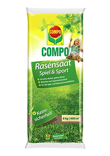 compo rasensaat spiel und sport 8kg für 400m2 rasenfläche