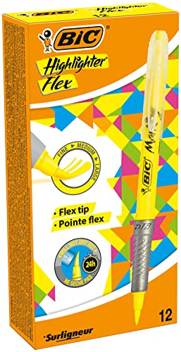 BIC flex highlighter 12er pack gelb orte, marker, schreibwaren