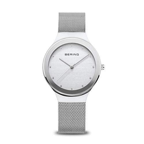 Bering Damen Quarzuhr 34 mm Edelstahl Gehäuse Milanaisearmband Saphirglas 12934