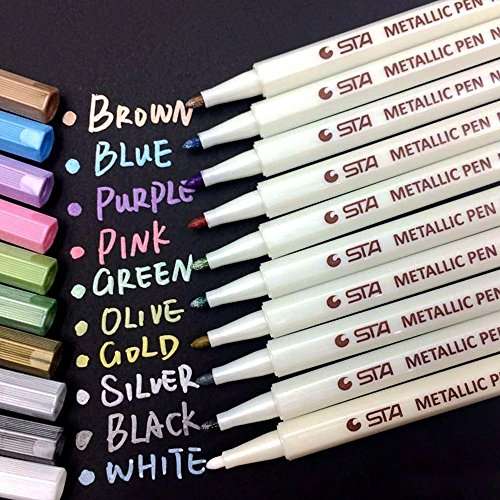 metallic marker stifte 10 farben portugiesisch APOGO für scrapbook, fotoalbum, dekoration