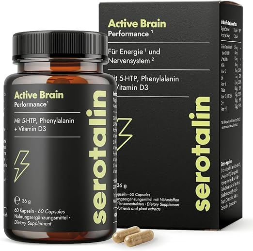 Produktbild: serotalin 5-HTP Energie Komplex, Hochdosiert mit Griffonia, B-Vitaminen, Koffein, Zink, 60 Kapseln