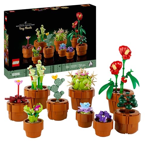 lego icons mini pflanzen, 9 künstliche blumen, botanische kollektion set 10329