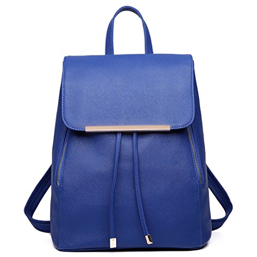 miss lulu rucksack damen kunstleder rolltop cityrucksack schule tunnelzug-design