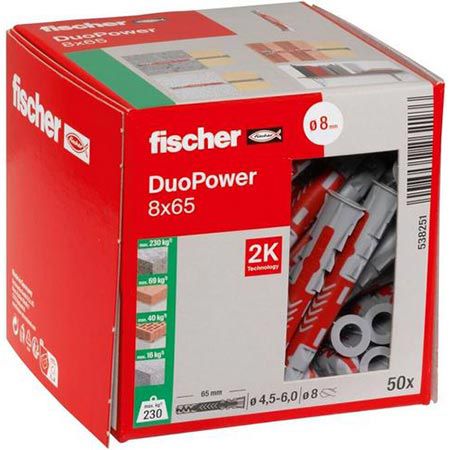 fischer duopower universaldübel 8 x 65 mm 50er pack 5,49 euro statt 8 euro