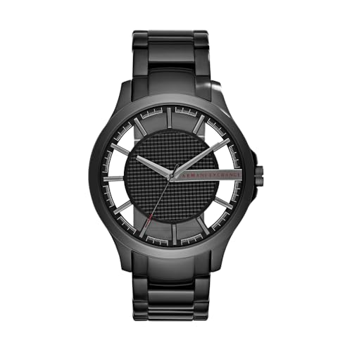 armani exchange herren uhr 46 mm schwarz edelstahlgehäuse edelstahlarmband ax2189