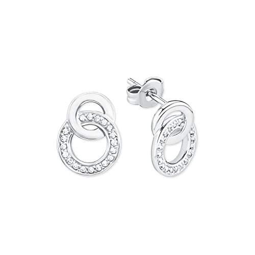 s.Oliver Ohrhänger 925 Sterling Silber mit Zirkonia, 1,3 cm, Geschenkbox, 2015121