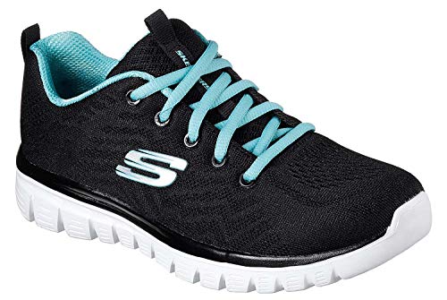 Skechers Sneaker damen graceful get connected schwarz türkis, 39 EU