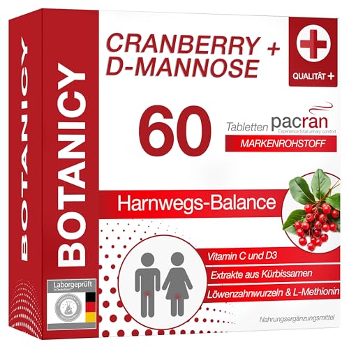 botanicy cranberry d-mannose blase harnwege mit vitamin c d3 60 tabletten