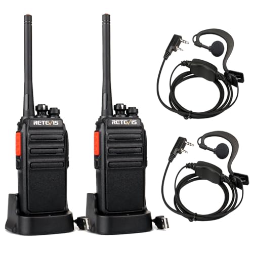 retevis rt24 walkie talkie pmr446 lizenzfrei, professionelles funkgerät mit freisprecheinrichtung und usb-ladegerät, schwarz