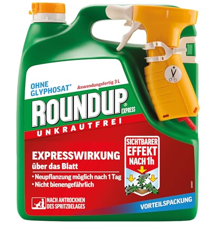 roundup express sprühsystem 3 l, unkrautvernichter sprayer für garten