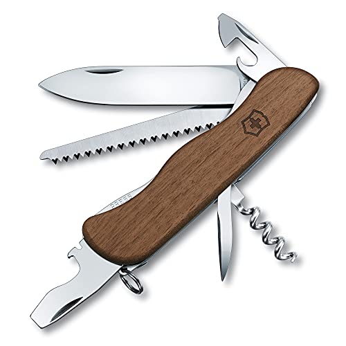 VICTORINOX Forester Wood Taschenmesser mit Holzgriff und 10 Funktionen