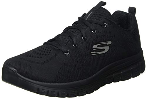 skechers graceful-get connected damen sneakers schwarz sportschuhe 38 eu