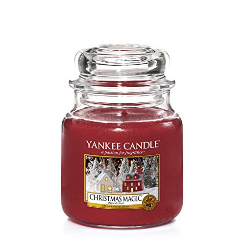 yankee candle duftkerze glass medium 411 g christmas magic bis 75 stunden brenndauer