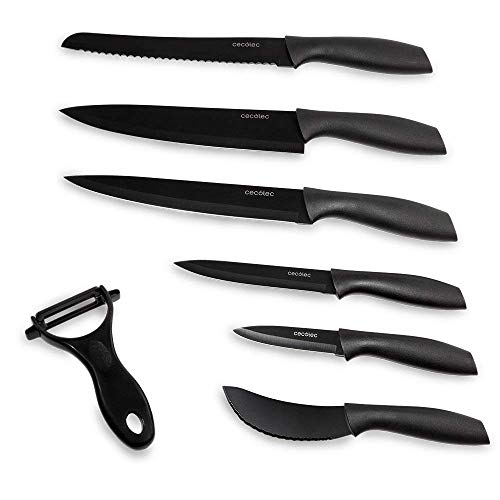 cecotec 7-messer-set titanium küchenmesser set 2 mm professionell