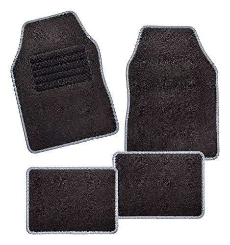carfashion misano velour automatte 4-teiliges fußmatten set grau universal