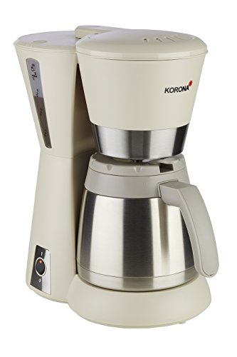 korona kaffeemaschine mit thermoskanne, sandgrau-creme, 8 tassen, 800 watt